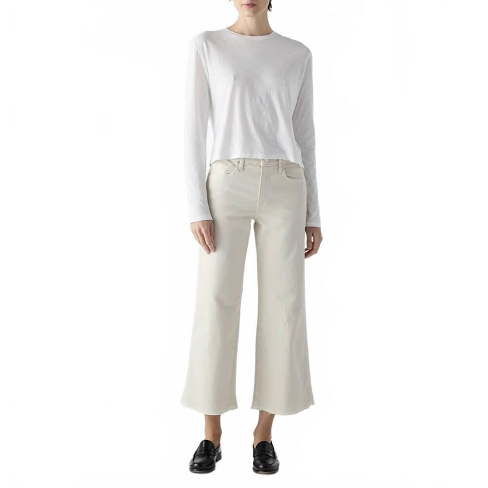 NEW AMO marjorie mid rise wide leg denim pants in white oak